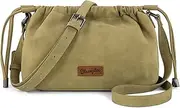 [Montana West] Wrangler Small Suede Crossbody Bags for Women Drawstring Purse Soft Cross Body Bag