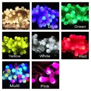 100 LED Globe String Lights Summer Patio Warm White Ball Fairy Light Xmas
