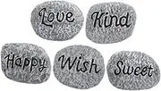 NULYLU Mini Stone Ornaments Set 5pcs Polished Pebbles Decorative Rocks for Aquarium Plant Vase Garden Landscaping Decor