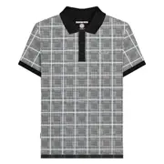 Lambretta Mens SS25 Prince Of Wales Check Big & Tall Polo Shirt