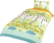 Jungle Boogie Duvet Cover Set, Polycotton, Multicolor, Single