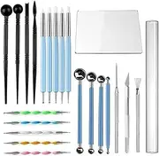 23Pcs Dotting Tools, Ball End Dot Art Tools for Rock Painting, Pottery Clay Modeling Embossing Art Mandala for Pottery Sculpture, Rock Painting, Art Carving Embossing and Nail Art