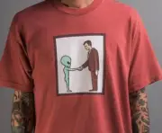 90s Helmet Alien Handshake T-Shirt For Men Women