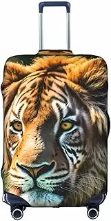 [Pvinnk] African animals Print Protective Luggage Cover Elastic Washable Suitcase Protector Travel Gear Protector, White, Large
