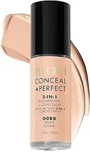 [Milani] Conceal + Perfect 2-in-1 Foundation + Concealer - Nude (1 Fl. Oz.) Cruelty-Free Liquid Foundation - Cover Under-Eye Circles, Blemishes & Skin Discoloration for a Flawless Complexion