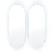 2 Set LED Wall Mirror Oval Anti-Fog Bathroom 45x100cm