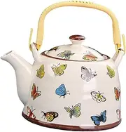 STARTIST Porcelain Teapot Water Kettle 900ml Coffee Pot with Removable Infuser for Outdoor Indoor Hotel Camping Housewarming Gift Home, Butterfly