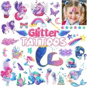 BUYUP Unicorn Temporary Tattoos for Kids, Glitter Temporary Tattoos for Girls...