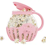 Popcorn Maker Microwave Snack Popcorn Air Poppers 2.25 Quart Popcorn Bowl Borosilicate Kitchen Accessories,Pink