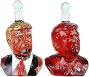 NAUXIU Funny Trum-p Whiskey Bottle, 2025 New Unique Glass Decanter for Wine and Whiskey Decanter Set, 26 Oz Whiskey Decanter Gifts for Men Dad, Husband, Home Bar Decoration for Whiskey Lovers