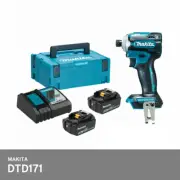 Makita DTD171 18V Impact 2x5.0Ah 180Nm LED BL 116mm Makpac DC18RC_220V Free UPS