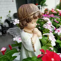 在飛比找樂天市場購物網優惠-花園擺件 戶外 庭院裝飾小擺件園藝裝飾品樹脂美式小天使娃娃擺