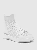 GUESS Women's White Logo Mannen High Top Sneakers Size: 10