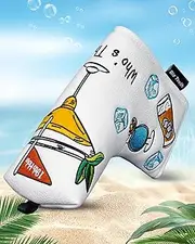[Big Teeth] Golf 19 Hole Putter Cover Blade Putter Headcovers Magnetic Golf Club Head Covers White