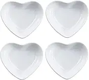 SOCOSY Heart-Shaped Multipurpose Ceramic Sauce Dish Seasoning Dishes Sushi Dipping Bowl Appetizer Plates Serving Dish Saucers Bowl(Set of 4)