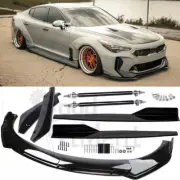For KIA Stinger Black Car Front Rear Bumper Lip Diffuser/Side Skirts/Strut Rods (for: Kia)