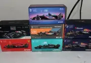 (7) Burago 2023 Formula One F1 McLaren Mercedes Red Bull Alfa Romeo Hard Case