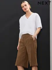 Tan Brown Real Suede Jort Shorts (AY2958) | $126
