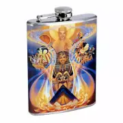 Egyptian Pharaoh Art Em1 8oz Stainless Steel Flask Drinking Whiskey Liquor