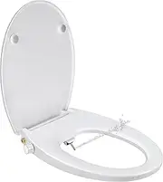 SAMODRA Bidet Toilet Seat, Non-Electric Toilet Seat Cover with Rear and Feminine Cleaning, Toilet Attachment Bidet, Toilet seat O Shape with Soft-Closing Cover (O Shape)