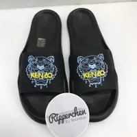 在飛比找蝦皮購物優惠-KENZO Paris 黑色 虎頭 圖案 防水拖鞋 全新正品