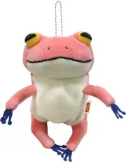 Shinada Global Mochi Frog Plush Mascot Keychain Pink 14cm Soft Japan