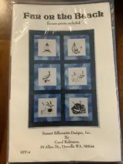 Fun At The Beach Quilt Pattern Sail Boat Birds Otter Lighthouse Fish (ssd904)
