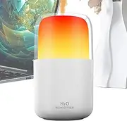 Desktop Humidifier,280ml Desk Air Humidifier with Flame Effect | 2 Spray Modes, 2 Light Modes, Rechargeable Humidifier for Living Room, Bedroom