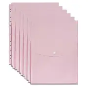 6PK Marbig Pastel Top Open A4 Ring Binder Wallet Pocket Stationery Holder Pink