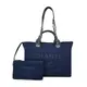 CHANEL 經典Deauville帆布鏈帶小號托特包（深藍）_廠商直送