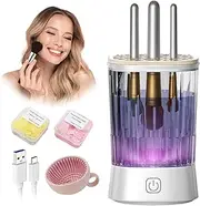 IUHFSIFS New B Upgrade Brush Cleaner Make Up 9000 RPM Ultra Power Motor 4.0 【For Perfect Cleaning Makeup Brush】Electric Make Up Brush Cleaner, Starlight White