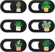 Mizi Webcam Privacy Cover Slide [6 Pack], Cute Camera Blocker Sticker, Protect Your Privacy and Security for Computer, Laptop, Tablets & Phones - Plant