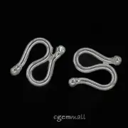 2 Sterling Silver S Hook Fish Clasp 7x10mm #97885