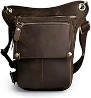Men's Genuine Leather Leg Bag Real Cowhide Waist Bag Motorcycle Riding Thigh Belt Bag Shoulder Crossbody Bag Mobile Phone Bag(4)