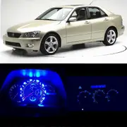 LED light instrument kit for Lexus IS300 2001 - 2005, 12 parts, gauge panel, dashboard bulb, climate control lights, clock - white Blue