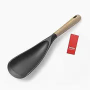 VOVOLY Cooking Spoon for Nonstick Cookwares, Silicone Spoon for Mixing, Scoop, and Scrape, Black