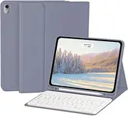 Keyboard Case for iPad Air 11 Inch (M3/M2, 2025/2024), for iPad Air 5th/4th Generation (2022/2020) 10.9 Inch with Pencil Holder, Magnetic Detachable Wireless Keyboard & Flip Case, Purple