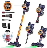 Cordless Vacuum Cleaner, Self-Standing Stick Vacuum with LED Touch Screen,Wall-Mounted Rechargeable，Max 40 Mins Runtime,for Pet Hair/Carpet/Hard Floor