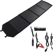 80W Solar Panel Portable Folding Bag Fast Charge Solar Charger for Mobile Tablet Laptops Outdoor Travel