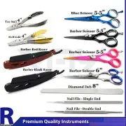 Barber Hair Shaving Razor Salon Cutting Scissors Kit Chiropody Nails File Tools