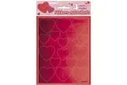 Unique Foil Hearts Sticker Sheet (Pack of 4) (Red) (One Size)