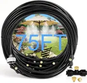 75FT Misting Cooling System for Patio,Misting Line+28 Nozzles+3/4" Brass Adapter