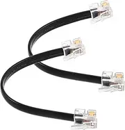 MERRYHAPY 2PCS Core Flat Telephone Line Male to Male Straight Cable for Home Use Durable and Design for Signal Transmission Reliable Foot Phone Connector Cord