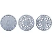 P18 3PCS Gley Hollow Classic Flower Insulation Pad Dining Table High Temperature and Anti-scald Bowl Mat Washable Placemats