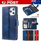 For iPhone 16 15 Pro Max 14 Plus 13 12 11 XS XR Case Leather Wallet Flip Cover