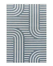 JONATHAN Y Anders High-Low Midcentury Modern Arch Stripe Two-Tone Indoor/Outdoor Area Rug