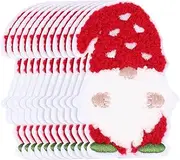 SEWACC 12Pcs Lovely Christmas Themed Coat Patches Self Adhesive Polyester Embroidery Patches for DIY Crafts for Clothing Backpacks and Accessories