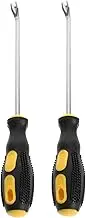 TEHAUX 2Pcs Nail Puller Tool with Shaped Fork Heavy Duty Upholstery Staple Remover and Tack Puller for Office and Home Use Pry Bar for Easy Staple Removal