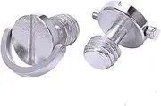 Mellisso Longer Shaft D-Ring Screw 3/8 inch-16 Thread Camera Tripod Quick Release Fixing Screw Adapter (Pack of 2)