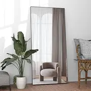 NEUWEABY Full Length Mirror 165 x 60cm Floor Mirror Large Black Mirror Body Rectangle Mirror for Bedroom Living Room Standing Hanging or Leaning Against Wall Aluminum Alloy Frame